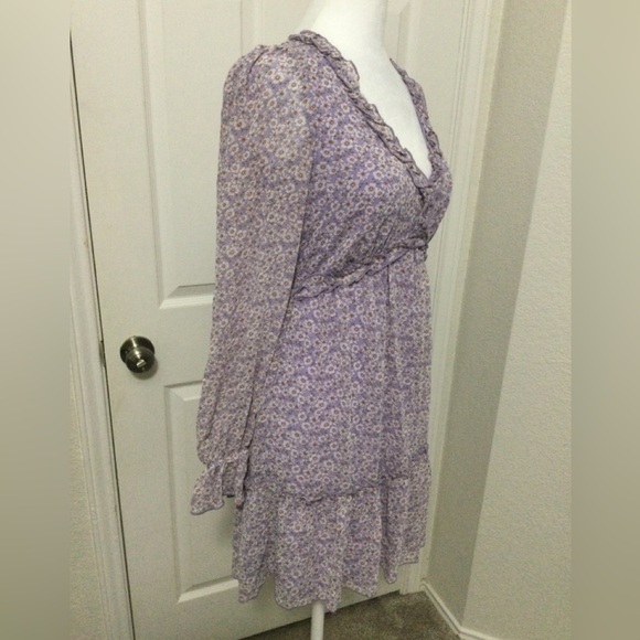 Allison & Kelly Purple Flower Spring Dress Size XS - Picture 2 of 9